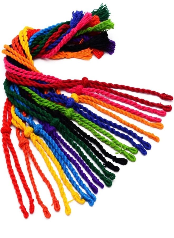 SIJCM Adjustable Handmade Necklace Thread, Indian Necklace Jewelry Cotton Ball Cord, Jewelry Supplies, Multicolor Dori and Jewellery Making Materials Pack of 12 Pcs - Image 5